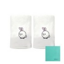 송월타월 12간지 캐릭터 세면타올 2p + 독일행주 랜덤 발송, 토토(아이보리), 1세트