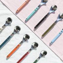 보겐 커트러리 양식기 쌍띠에 스텐 티스푼 실버, 디너포크, 실버 - 민트블루