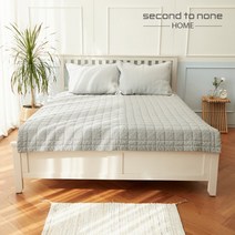 [세컨투넌] 해피드림 60수 아사 순면 피그먼트 바이오워싱 사각 누빔패드 S/Q, 그레이