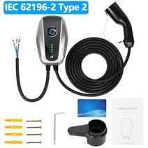 전기차충전기EV 충전기 16A 3 상 자동차 스테이션 EVSE Wallbox 유형 2 케이블 IEC 62196-2 Audi for Merce, 02 T2 Screen And Card