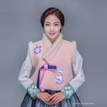 [대여]2021 신랑 신부 여자 혼주 결혼식 어머니 하객 퓨전 밍크털배자 조끼 가족 칠순 팔순잔치 한복대여