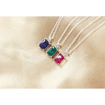 사각 원석 천연석 합성석 10MM 은목걸이