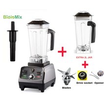 가정용 씽크대 음식물처리기Biolomix-BPA 프리 2200W 상업용 타이머 믹서기 튼튼한 자동 과일 식품 프로세, 04 Extra Jar and 3 Pars_01 미국