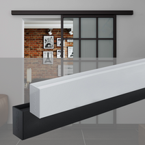 WJ 벽면 슬라이딩도어 레일 댐퍼 호차 미닫이문 포켓도어, 벽면 화이트2M+단방향댐퍼