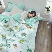 MOHEGIA 새로운 간단한 면직물 얇은 여름 이불, 200*230cm, 공룡 시대