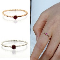 7월 루비 원 보 석 순 은 수공예 반지 주문 제작 약지 검지 왼손 중지 러브 가이드 링