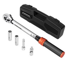 토크 렌치 9.5mm 삽입각(38인치 10-60N.m) ATsafepro 스파크 플러그 클릭 토크 렌치 타이어 교환 세트는자동차 및 오토바이 수리 교정 증명서・일본어 취급 설명서 첨부