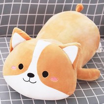 바디필로우 시바견 인형 귀여운 슈퍼소프트 엎드린강아지 웰시코기 잠잘때안는 여성생일선물, C02- 65CM( 현물)