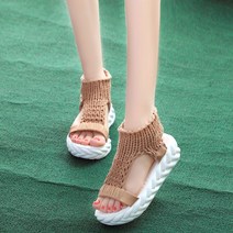 바이스타 짜임 샌들 여름 폴리아민 쿠션 니트 하이탑 로마 슈즈