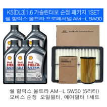 K5 DL3 1.6 가솔린터보 쉘 힐릭스 울트라 AM-L 5W30(5L)순정필터패키지, 기본