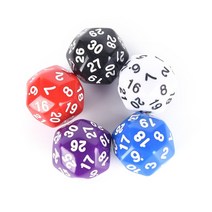 보드 게임 주사위 뜨거운 판매 1pcs 25mm 30 양면 주사위 플라스틱 큐브 주사위 블랙화이트레드퍼플블루, 검은 색