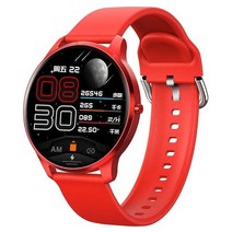 스마트 워치 IP68 방수 스마트워치 안드로이드 및 iOS 휴대폰 액티비티 트래커 풀 터치 컬러 스크린 심박수 만보계 수면 모니터 포함 여성용 남성용 미국직송 285203, Red