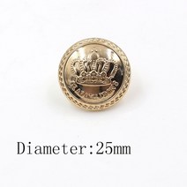 단추 부자재 A-19512-558 크라운 금속 단추 금색과 은색 패션 단추 남성과 여성을 위한 두 개의 의류, A-19512-569