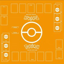 포켓몬 플레이매트 PTCG 액세서리 카드 테이블 게임 카드 패드 타카라 토미 보드게임 무료, 프리사이즈 + 오렌지 영문 듀오