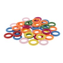 40pcs 여러 가지 빛깔의 나무 Roung 반지 구슬 보석 만들기 결과 공예품, 35mm, 다색