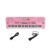 61 키 전자 피아노 디지털 음악 키보드 어린이 다기능 학생 마이크 기능 악기, 03 Type3 61 Keys Pink