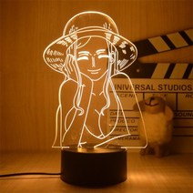 애니메이션 원피스 루피 피규어 3D 일루젼 LED 나이트 라이트 터치 플래시 데스크 모델 완구, [17] 17, [01] 18CM Warm white, 17 17_01 18CM Warm white