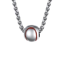 스포츠목걸이 청소년 야구 목걸이 남성 여성 위한 스테인레스 스틸 밀 로프 체인 스포츠, 스틸 색상