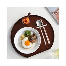 [바보사랑]우드 트레이 나무 티 옻칠 쟁반, 다크브라운