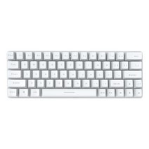BlitzWolf BW-KB1 무선 bluetooth 호환 키보드 Gateron Black 스위치 RGB 63 키 레이아웃 NKRO Type-C 기계, 01 WHITE