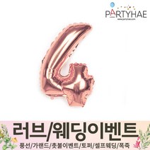 (주)파티해 러브이벤트 스몰웨딩 용품4 O - 프로포즈 브라이덜샤워 결혼 기념일 생일 은박풍선 호일풍선 숫자풍선 알파벳풍선 하트풍선 제작풍선, O06.숫자은박풍선(로즈골드-소)-4