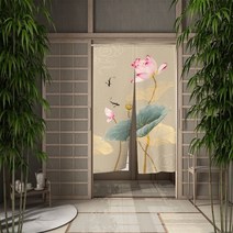 중문커튼 방풍 비닐 커튼 자석형 방한문 중문일본 노렌 출입구 문 커튼 중국 전통 잉크 그림 매화 이자카야, 22 CLX00302_05 80x150cm