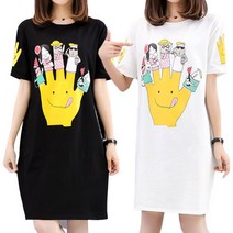 리더스타 여성반팔티 화이트+블랙 2장 박시핏 반팔 티셔츠