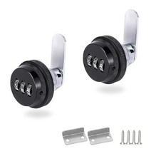2팩 콤비네이션 캐비닛 잠금 장치 암호 코드 캠 장치 - 0.8-2.3cm(0.3-0.9인치) 보관 상자 우편함에 적합 (블랙 2개130488, Black, 2pcs for 0.3-0.9 inch