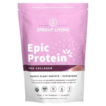 이지몰 스프라우트 리빙 Epic Protein 유기농 식물성 단백질 + 슈퍼 푸드 컴플리트 커피 494g(1.1lbs) No.26893, 453.59 g, 프로 콜라겐