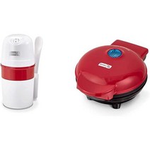 DASH My Pint Electric Ice Cream Maker Machine for Gelato Sorbet Frozen Yogurt with Mixing Spoon, 하얀, 0.4qt, 기계 + 그릴 기계