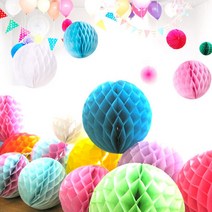 피플스파티 허니콤볼 - 종이 허니컴볼 모벨 데코 꽃볼 파티용품 장식, 오렌지앤블랙