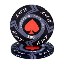 홀덤 패드 홀덤용품 게임판 홀덤테이블 25 개몫 ept 세라믹 포커 칩 텍사스 포커 칩 전문 카지노 유럽 포커 칩 세트 라운드 포커 동전 홀덤칩, 100화