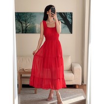 셀럽 pick 바캉스 호캉스 휴가룩 여름 쉬폰 롱원피스 비치 원피스 여름나라 여행 동남아 여행 코디(화이트 라벤더 민트 레드 블랙)