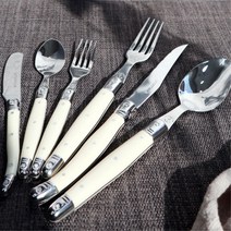 수입 빈티지 양식 포크 나이프 커트러리 식기 테이블스푼 스테이크식기 스푼포크세트 디너나이프 캠핑소품, 까르투하 오로 젓가락-그레이