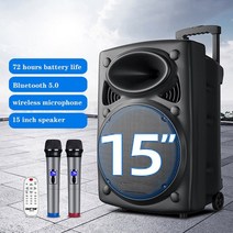 패시브 스피커 카페 매장 150w 15 inch subwoofer karaoke 야외, 블랙 12인치