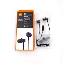 샤오미 미 이어폰 피스톤 3.5mm 잭 인이어 이어폰 핸즈프리 스테레오 마이크 이어폰 레드미 9A 8A 7A 6A 5A 노트 9 프로 9sA3 라이트용, Black, 블랙