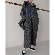 가을롱원피스 레오파드원피스 발리후드원피스