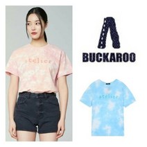 버커루 [BUCKAROO 여름특가전] [PREMIUM] 2컬러 / 즉시출고 여성라인. 2023 아뜰리에 타이다잉 ~ 물워싱 슬럽 원단 스타일리쉬 반팔 티셔츠