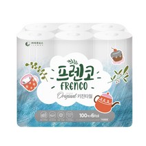 이루모스 천연펄프 2겹 프렌코 키친타올 100매 6롤 깨끗한 행주타올