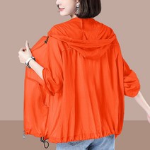 WSC- 빅사이즈 박시 중년 40대 50대 여성 여름 카디건 통풍 후드 점퍼