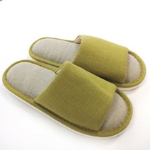 Utune 코튼 헴프 캐주얼 슬리퍼 거실화, Yellow