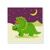 모모픽스 보석십자수 20x20cm 캔버스형 동물 공룡, DB01 트리케라톱스