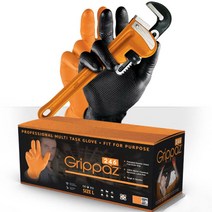 [포원] 그리파즈 니트릴 장갑 공업용 정비 안전 낚시 미끄럼 방지 엠보싱 장갑 터치스크린 사용, 오렌지_니트릴 장갑