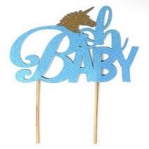 All About Details Unicorn Theme Oh Baby Cake Topper １PC Baby Shower Cake Topper Baby Shower Party, 1