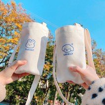 드링크백 캔버스 텀블러가방 미니에코백, 1에코드링크백-강아지