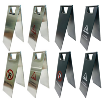 스텐 미니 A자 표지판(실버) / 주차금지 청소중 미끄럼주의, 무지(인쇄없음)