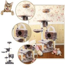 천연재료 안심 고급 캣타워 고양이선물 애완동물가구, 선택사항_그레이, 상세페이지 참조