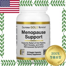 캘리포니아골드뉴트리션 메노포즈 서포트 당귀 백수오 뿌리 514 mg 베지 30 캡슐 엘류신, 1개, 기본