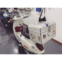 오토바이 탑박스 알루미늄 경량 배달통 케이스 슈퍼커브 베스파 스쿠터 실버, G.35리터라지블루