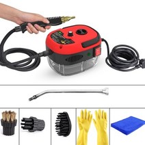 스팀살균기 무선 업소용 고압 스팀청소기 가정용 고압 스팀기 2500w 900ml 물 탱크 자동차 에어컨 주방 후드 김이 나는 청소 기계 가전 220v, 빨간색, 유럽 ​​연합